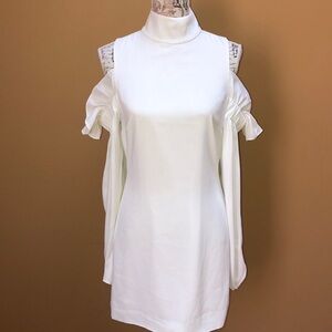 AQ/AQ Azha Midi Cold Shoulder Dress White 8